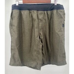 PrAna Breathe Shorts‎ Mens Size L Olive Green Athletic Drawstring Casual